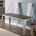 Dining Bench with Back Wood Seat O1996