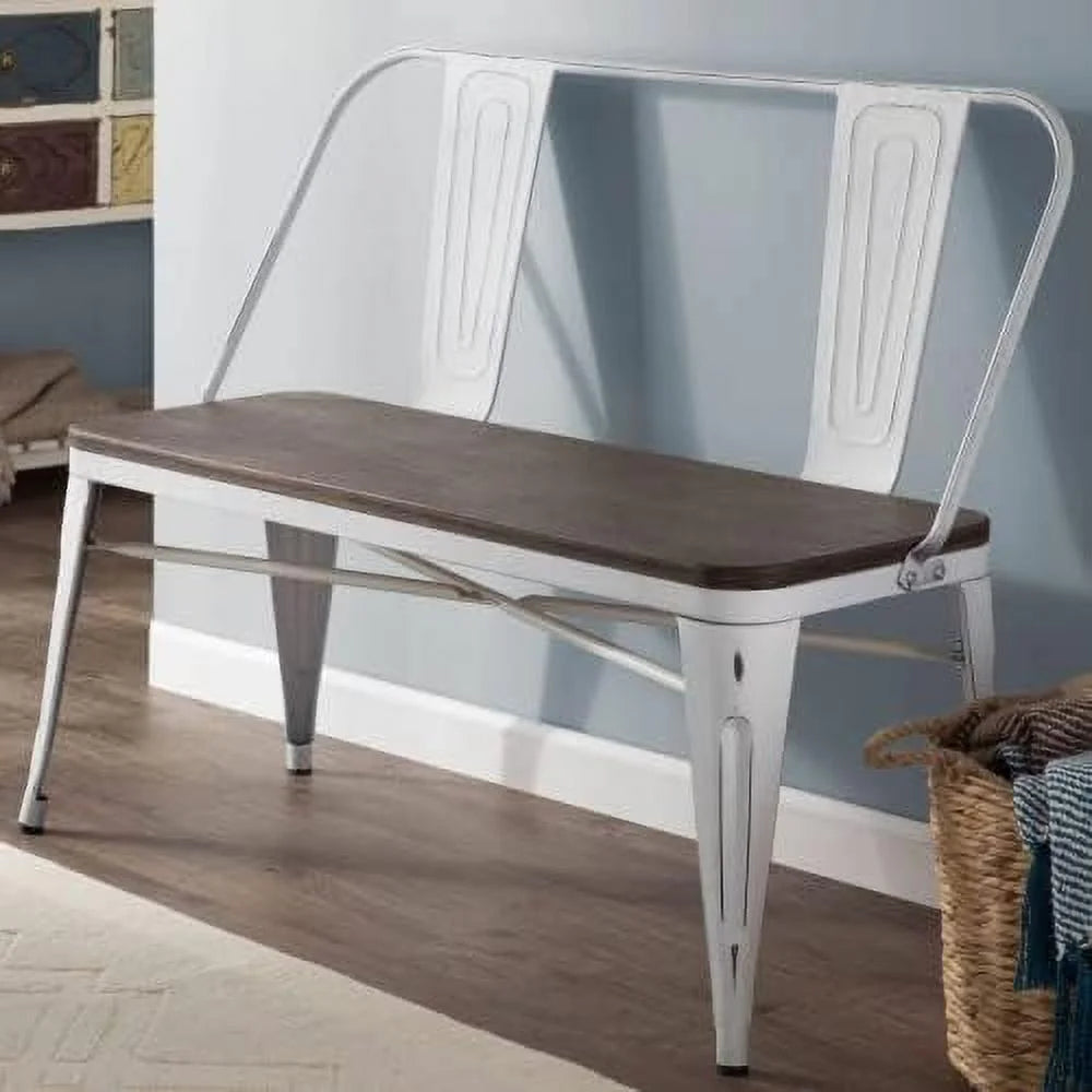 Dining Bench with Back Wood Seat O1996