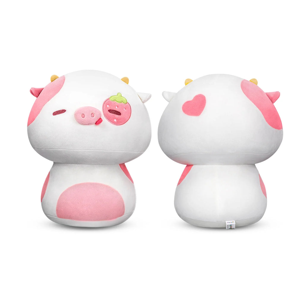 13.5" Mushroom Plushies Strawberry Cow Plush Pillow Z55023