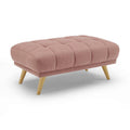 Pink Tufted Fabric Rectangle Ottoman O66496
