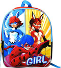 Yellow Blue Backpack with Cartoon Print H884