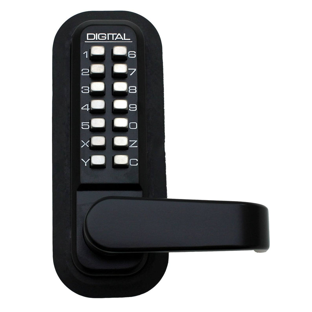 White Passage Door Lever with Mechanical Keyless Lock J449