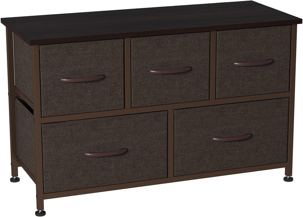 Gray/Natural 5 Drawer Fabric Dresser J9100