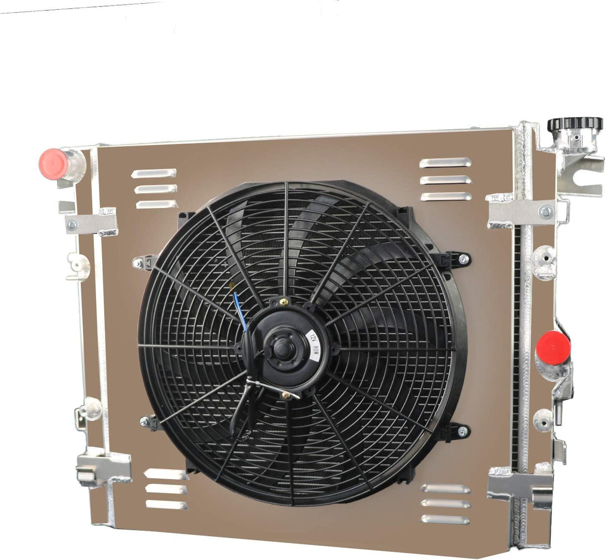 2 Row All Aluminum Radiator with Shroud Fan and Relay O312