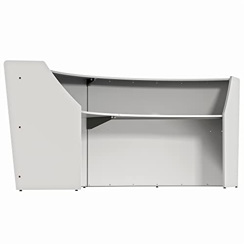 Curved Modern Office Desk, 124" x 49", Mocha X66502