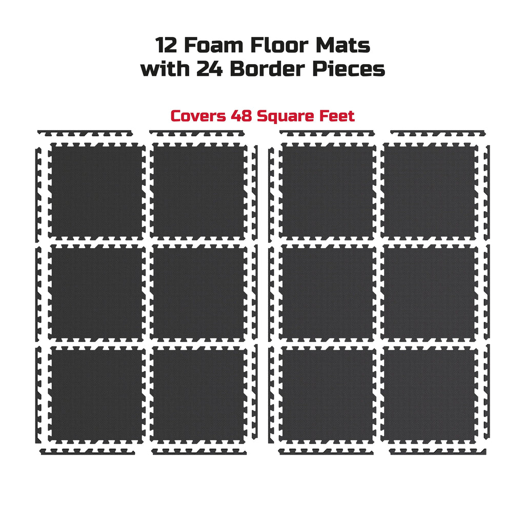 24-Pack Puzzle Foam Floor Tiles C362037