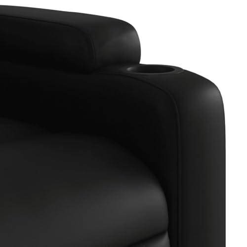 Black Faux Leather Massage Recliner Chair with 6Point Vibration R4873