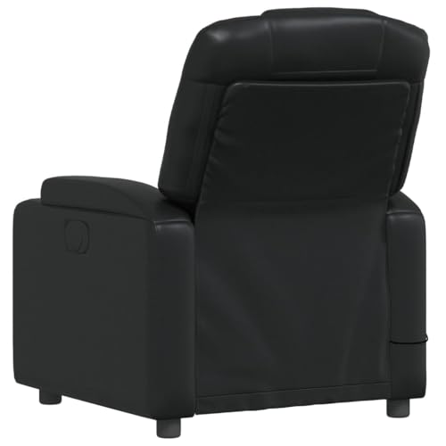 Black Faux Leather Massage Recliner Chair with 6Point Vibration R4873