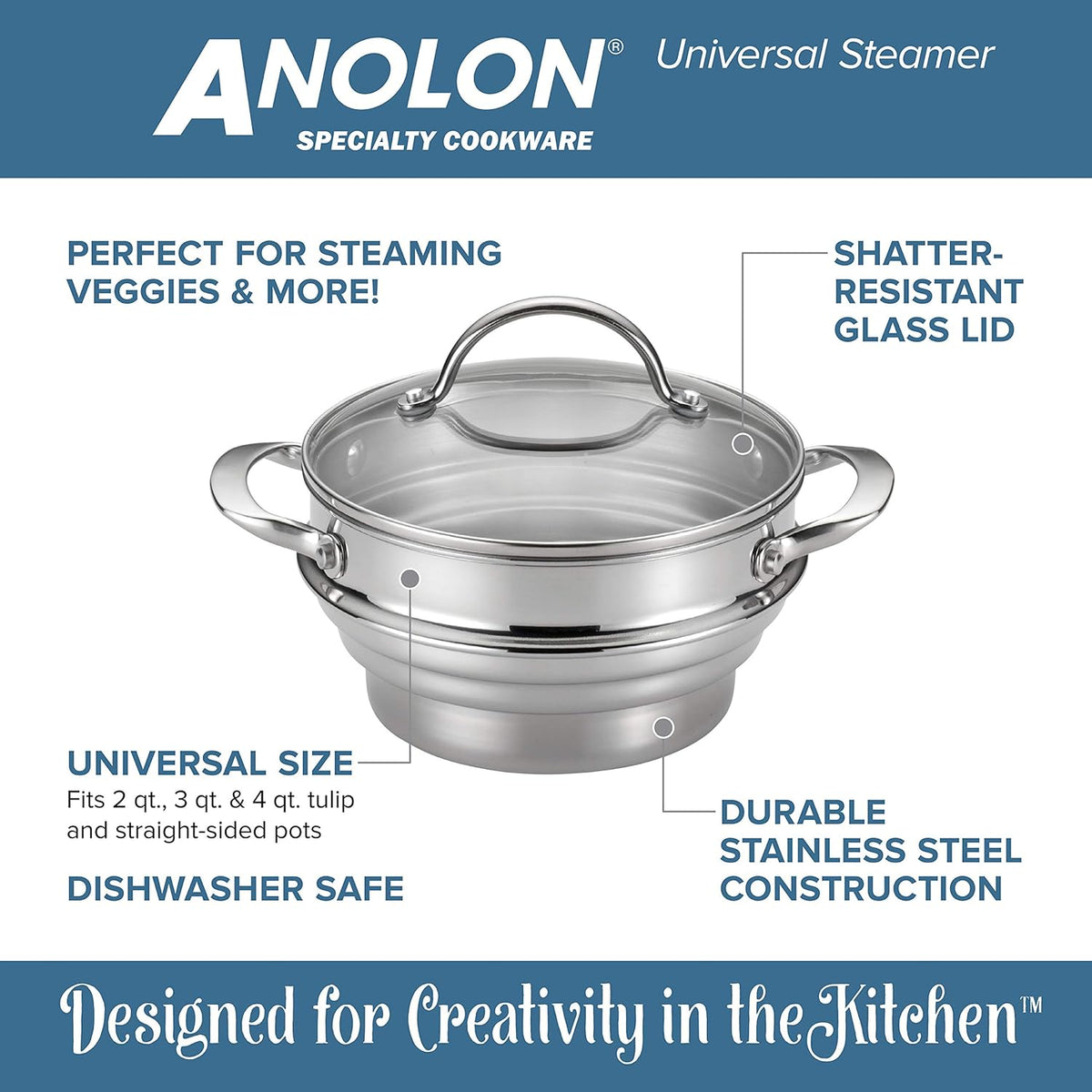 Stainless Steel Covered Steamer Insert N371340