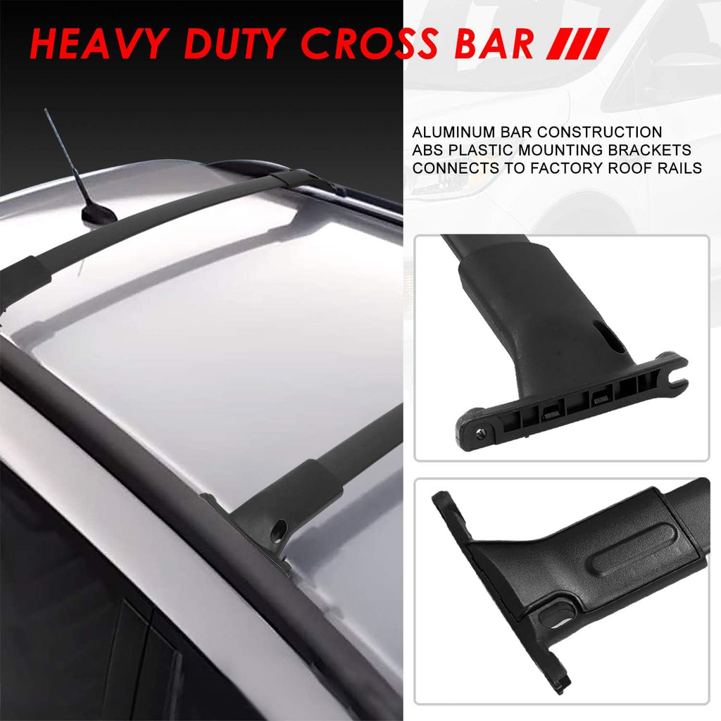 Matte Black Aluminum Roof Rack Cross Bars with ABS Mounting Brackets C225702