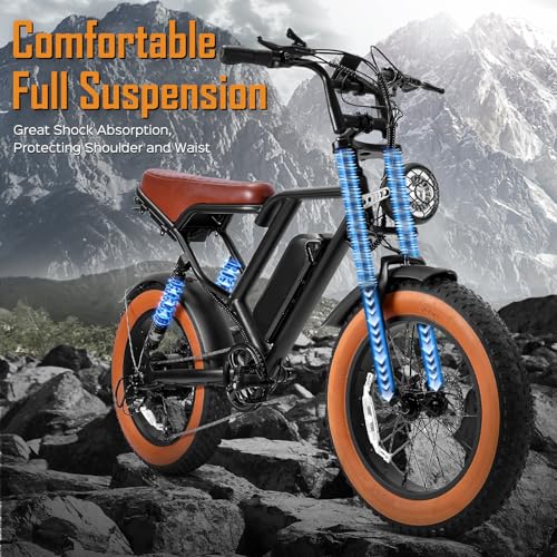 1000W 20" Fat Tire 48V 17.5AH Removable Battery Electric Bike D412524