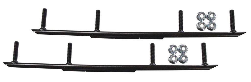 Blue MTX Snowmobile Skis with 4" Round Bars Complete Kit U2360