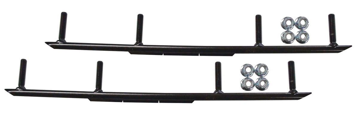 Blue MTX Snowmobile Skis with 4" Round Bars Complete Kit U2360