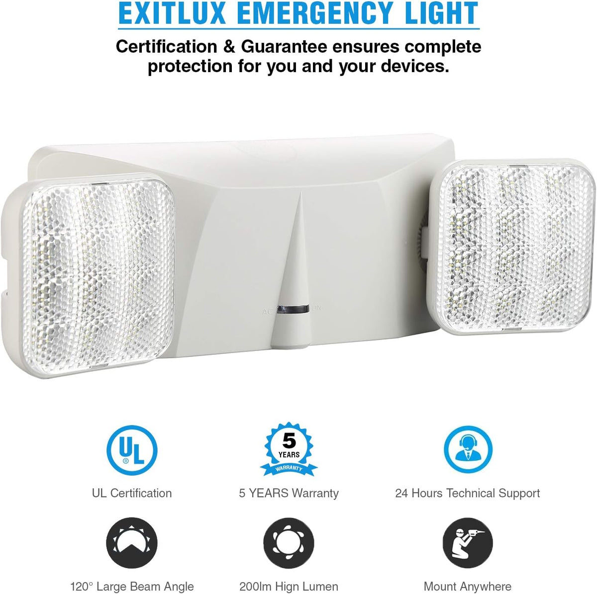 6 Pack LED Exit Sign with Emergency Light A883