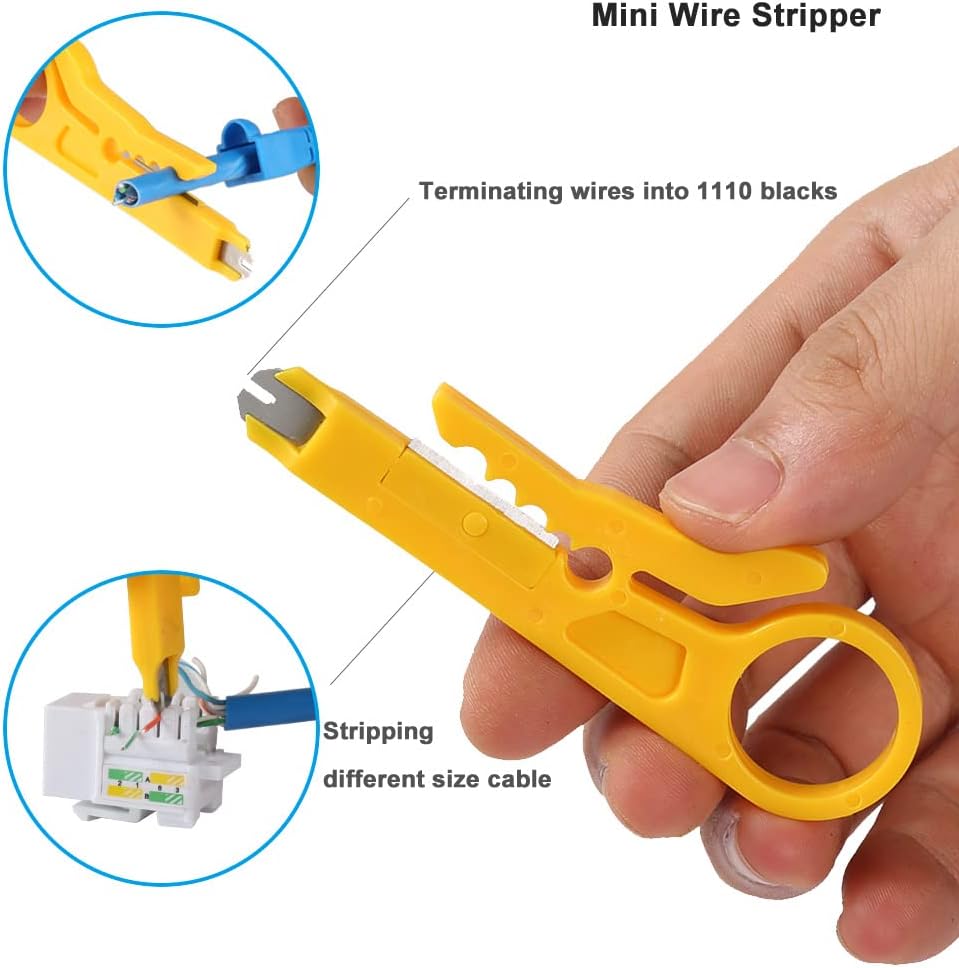RJ45 Crimp Tool Kit with 50PCS Connectors Cable Tester A98157
