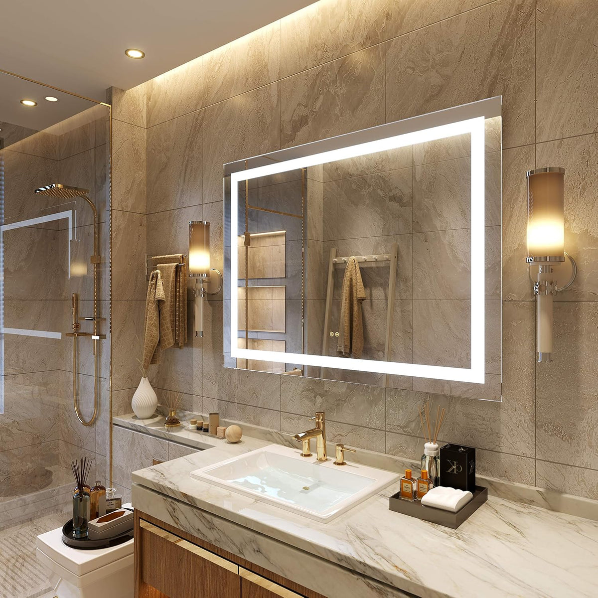 20 X 28 Inch LED Lighted Wall Mounted Bathroom Mirrors V27489
