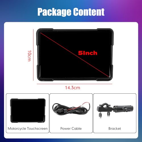 Motorcycle GPS Navigation System Waterproof 5 Inch Dual Bluetooth X2005