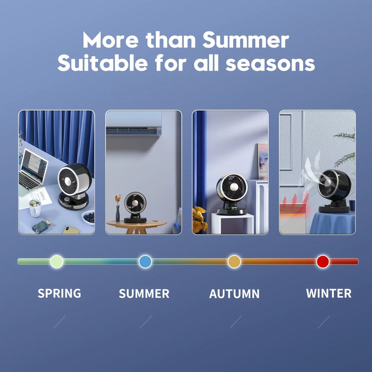 Portable Table Fan with 90° Auto-oscillation, 6 Tilting Head Settings, 3 Speeds Y477