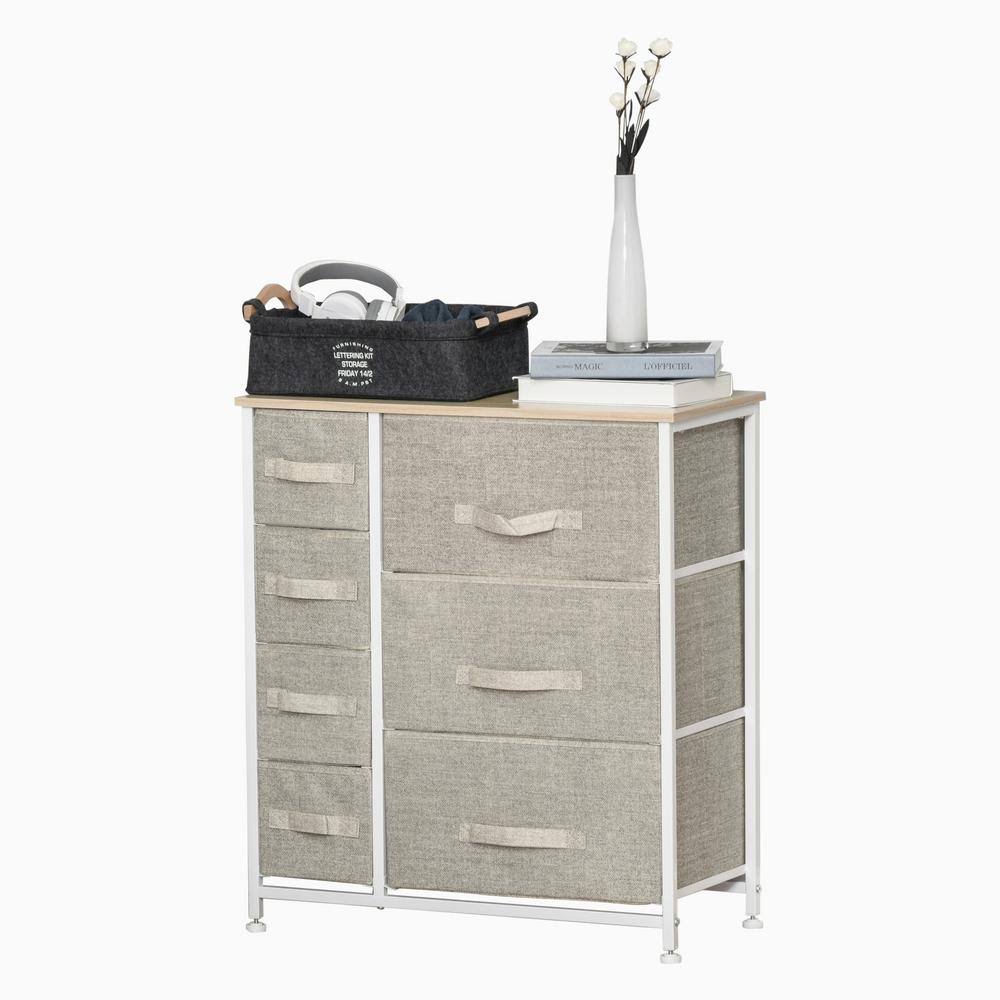 7 Drawer Fabric Dresser Storage Tower Cabinet X57314