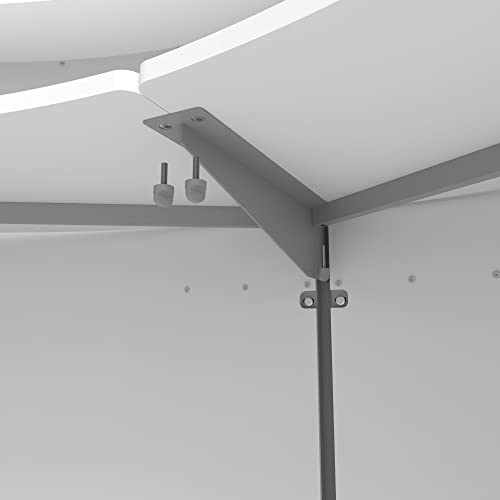 Curved Modern Office Desk, 124" x 49", Mocha X66502