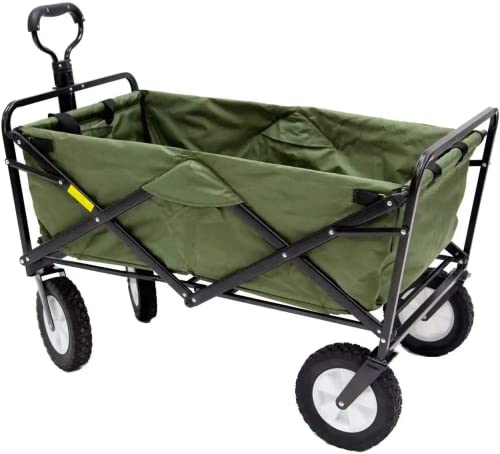 Black Steel Frame Collapsible Folding Utility Wagon Q546