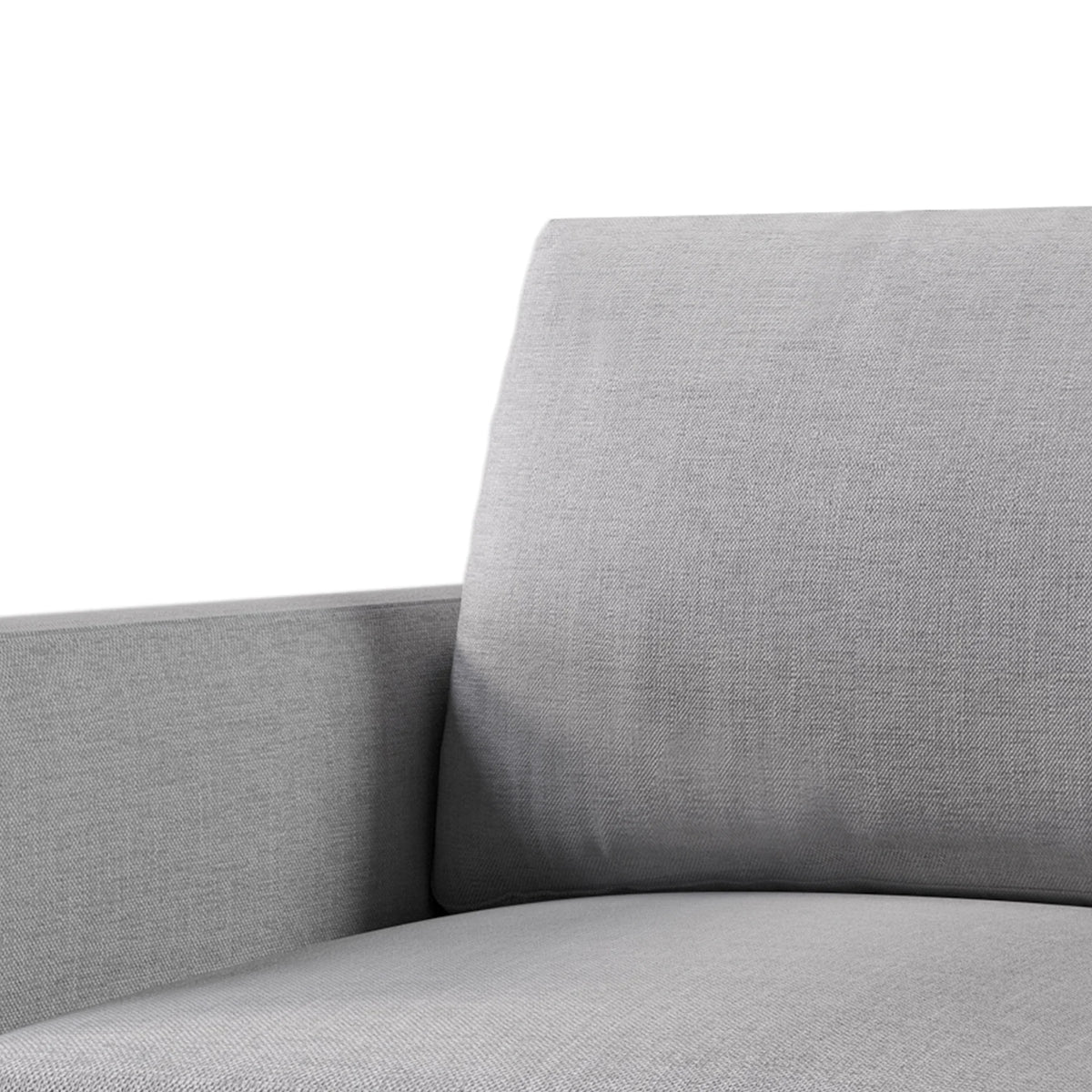 Light Gray Linen Armchair with Wooden Legs G76024