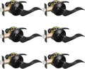 3 Pack Matte Black Passage Door Lever Handle Set M653143