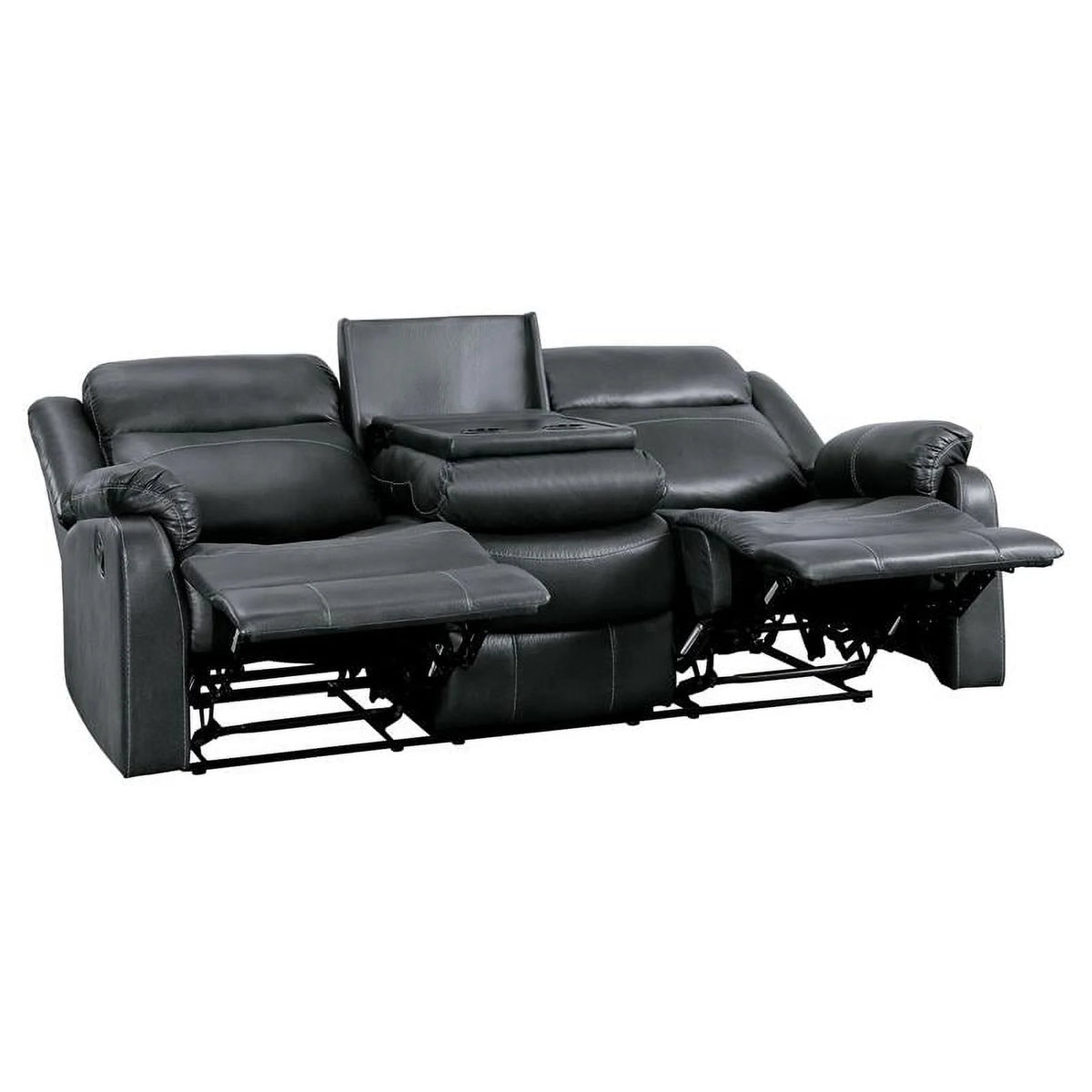 Dark Gray Double Reclining Sofa with Cup Holders A943422