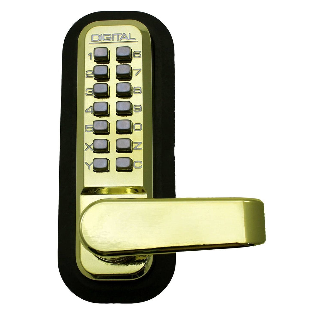 White Passage Door Lever with Mechanical Keyless Lock J449