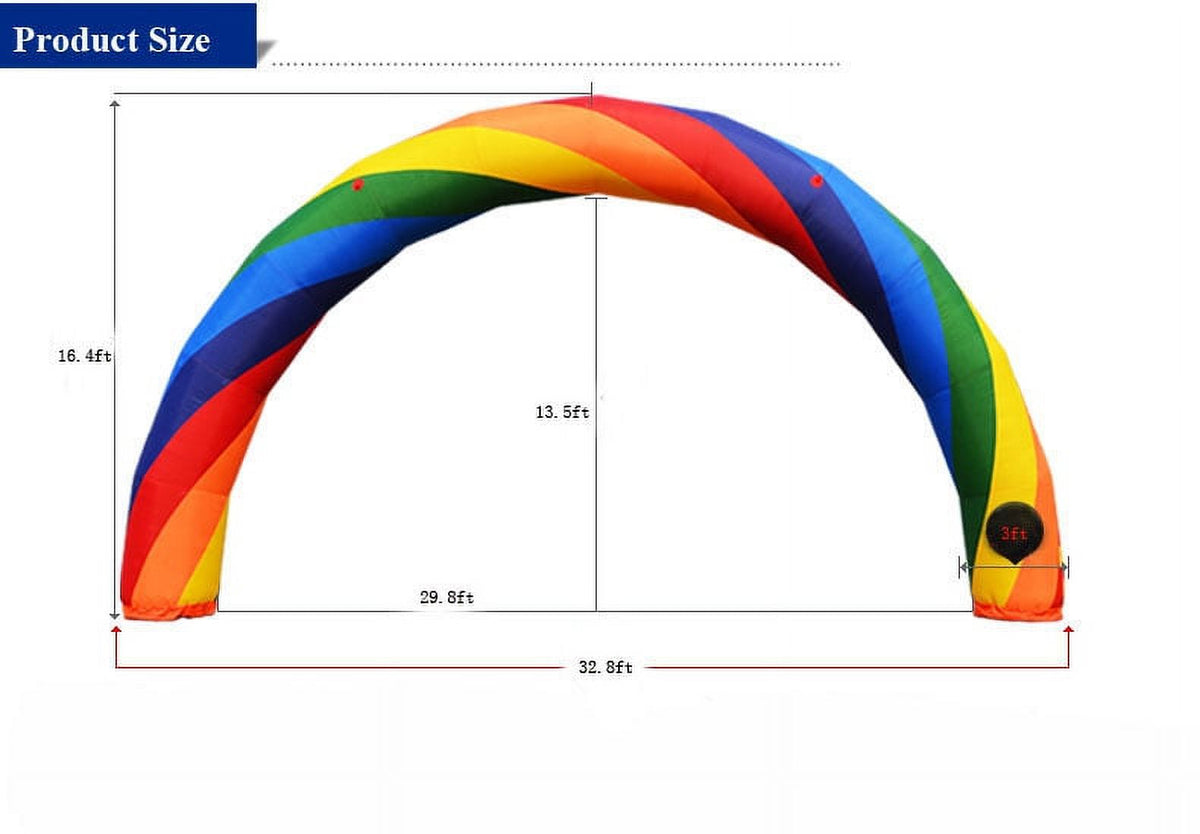 32.8ft Inflatable Rainbow Arch Oxford Fabric H226404