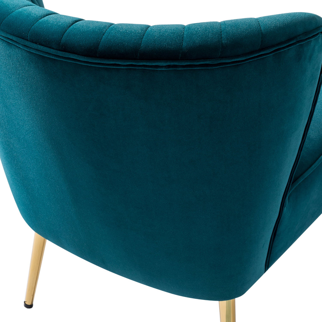 Teal Velvet Armless Accent Chair O837