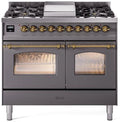 40 Dual Fuel Natural Gas Range Matte Graphite Brass Trim Q80846