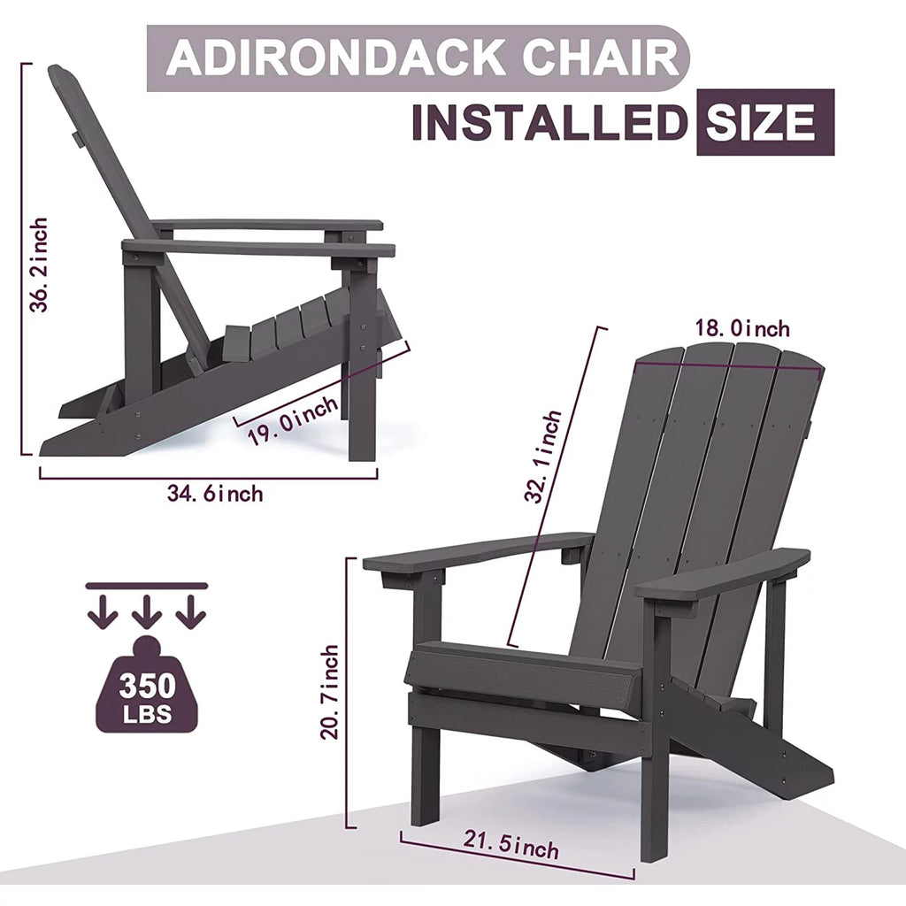 2 Pcs Weather Resistant HIPS Adirondack Chair P2024