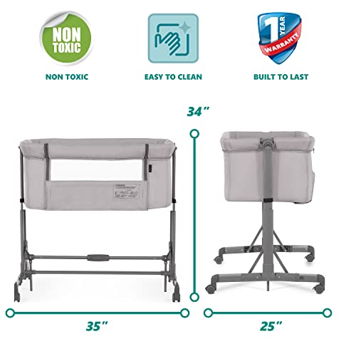 Dark Blue Portable Baby Bassinet with Breathable Mesh Panels R4507