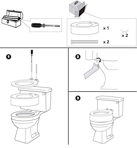 Toilet Seat Riser, Elongated Raised Toilet Seat, 3.5 inches, 300 Pound Weight Capacity W652547