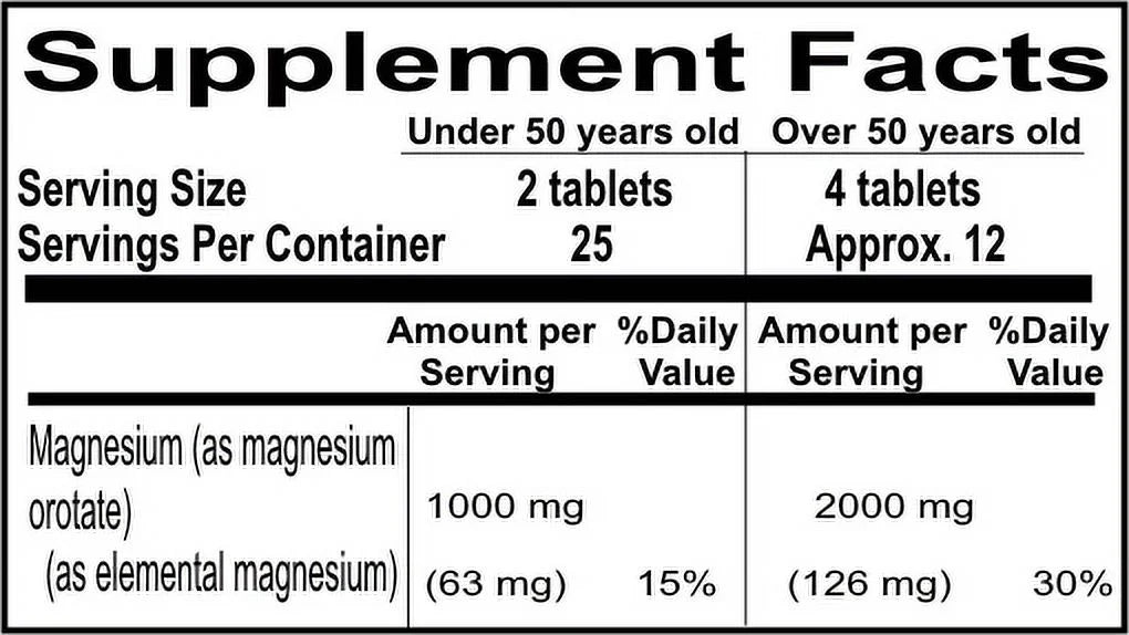 Magnesium Orotate 500 mg 50 Tablets I179872