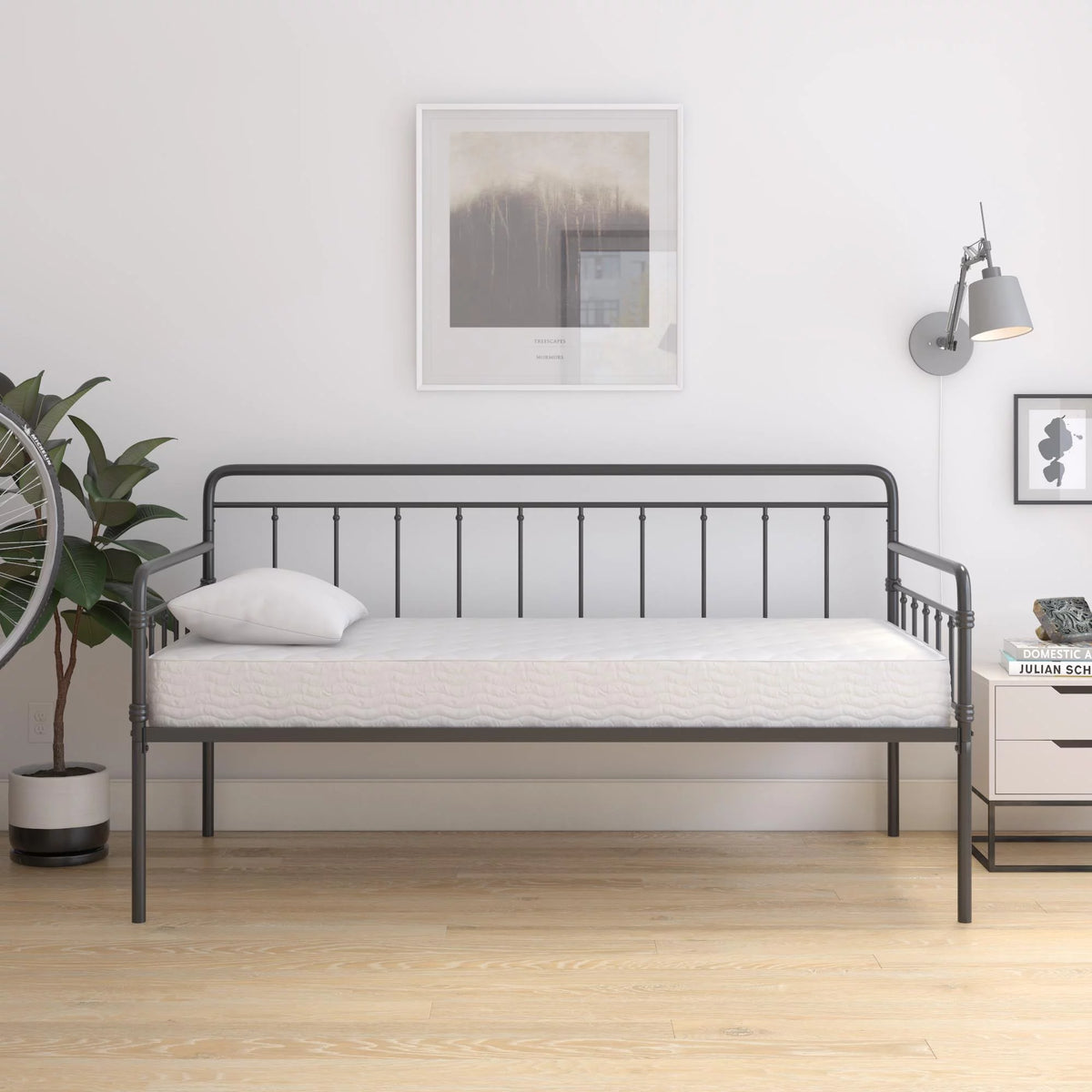 6 Inch Polyester Fill Mattress, Twin Size N9256