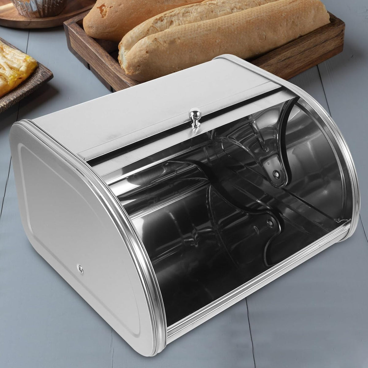 Stainless Steel Bread Storage Container Box with Cover Q39899