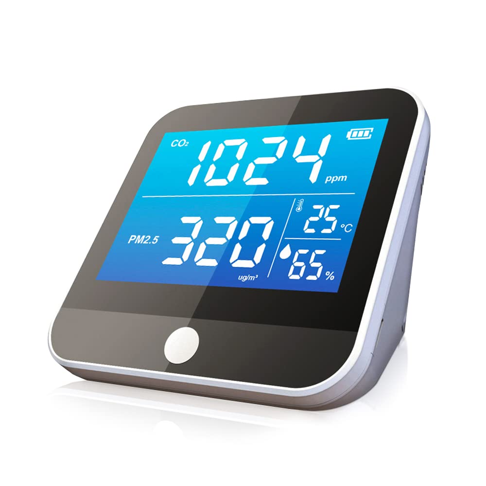 6-in-1 CO2 Detector Air Quality Monitor with PM2.5/1/10, Temperature, Humidity G13586