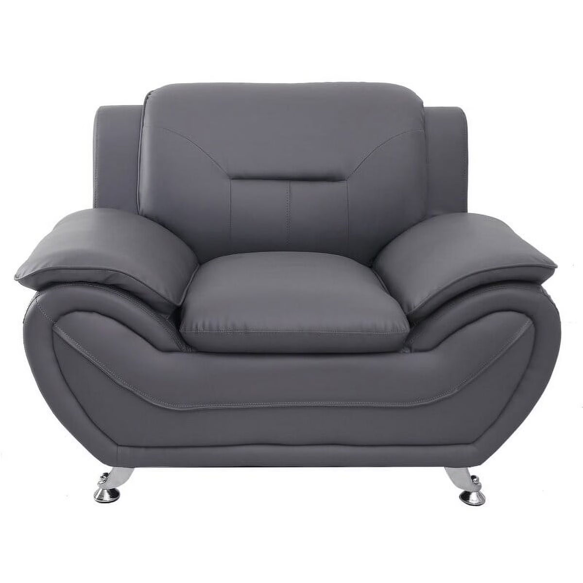 Grey Faux Leather Upholstered Club Chair B340