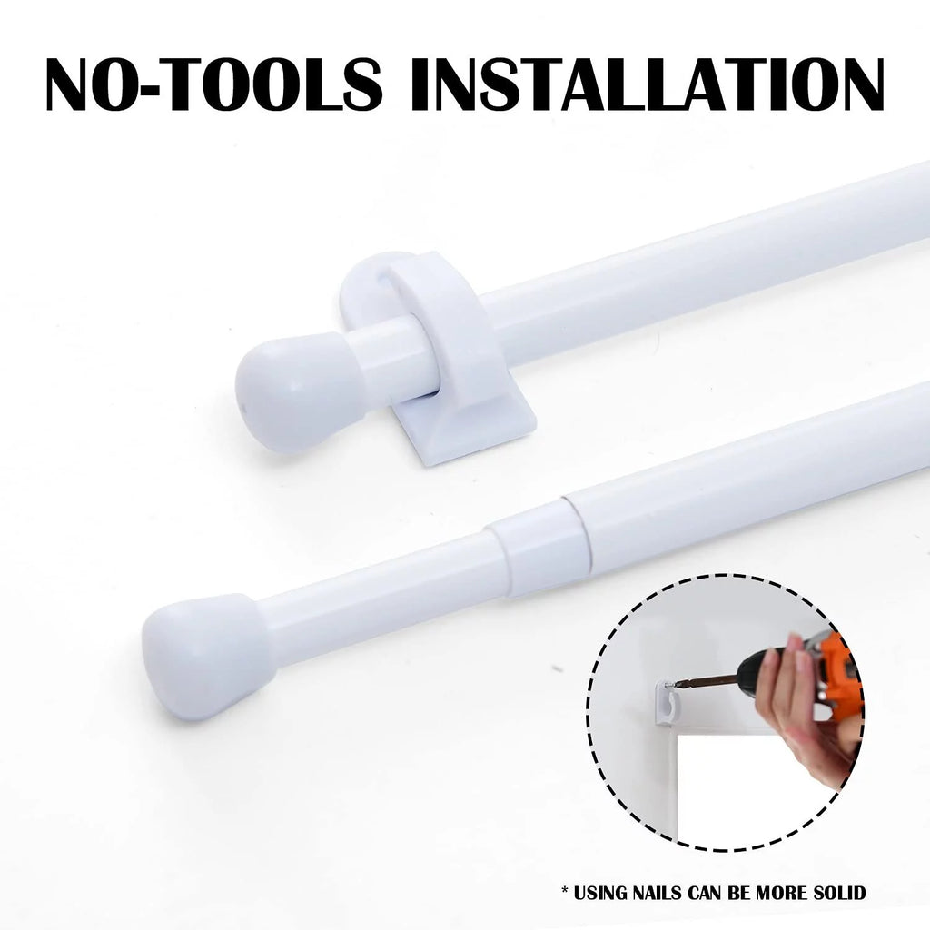 White 26" - 48" Adjustable Door Curtain Rods E17155