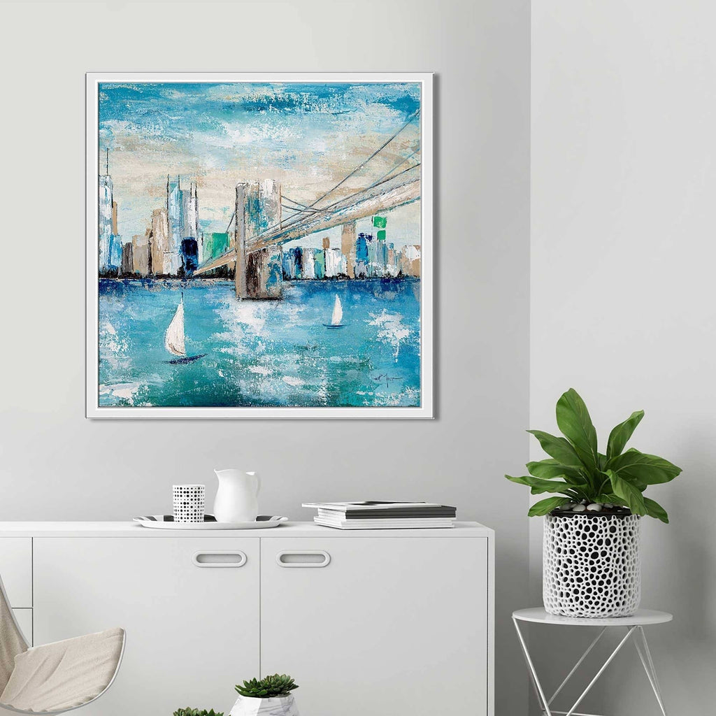 Blue Canvas Floating Frame Art T909