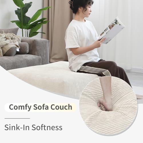 Oversized Corduroy 3 Seater Sectional Sofa B356179