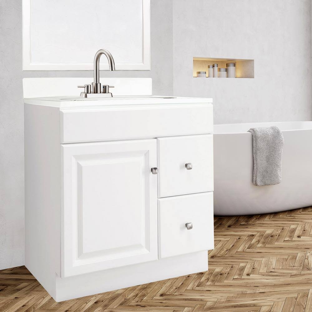 White Unassembled Vanity Cabinet R742486