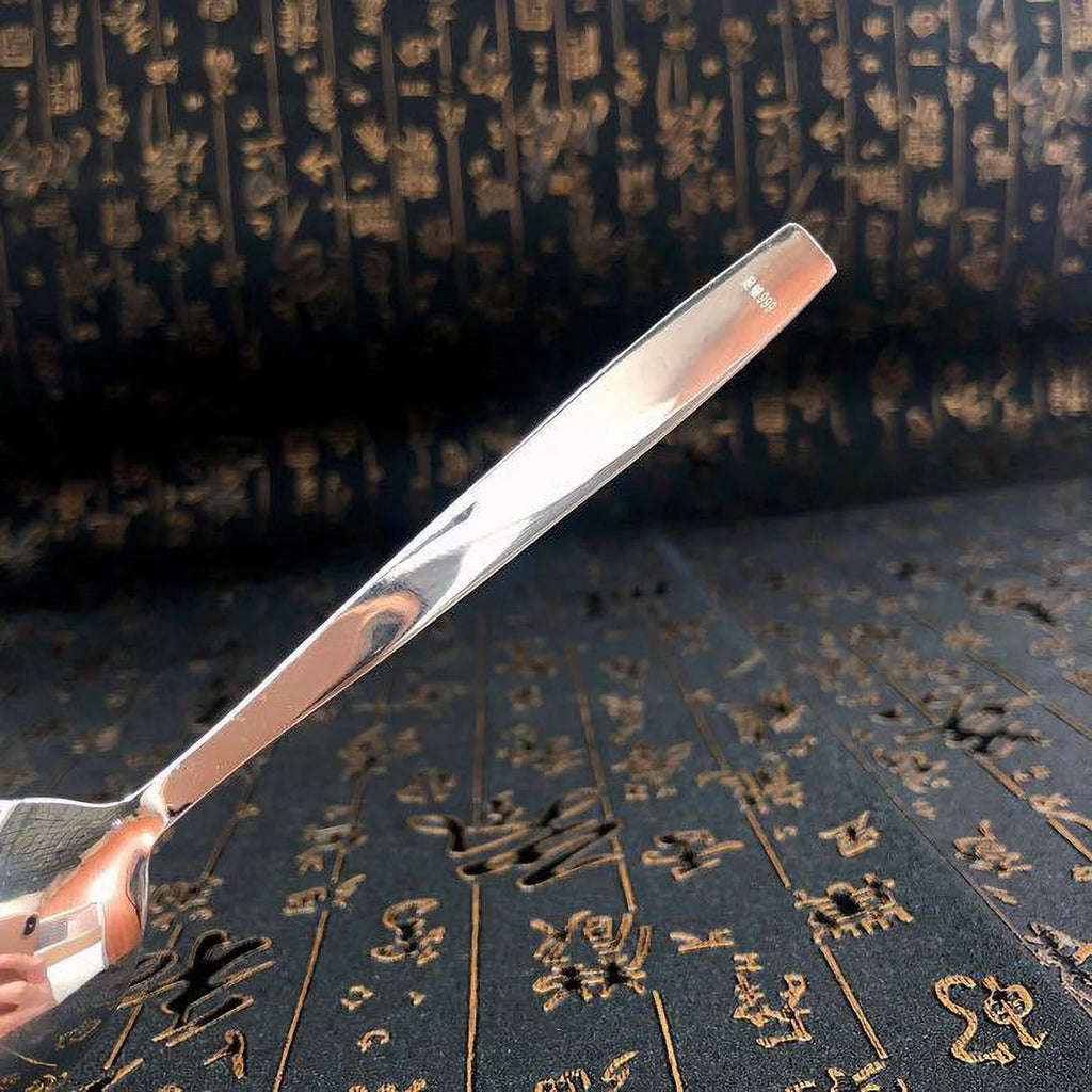 999 Sterling Silver Long Handled Soup Spoon S7596