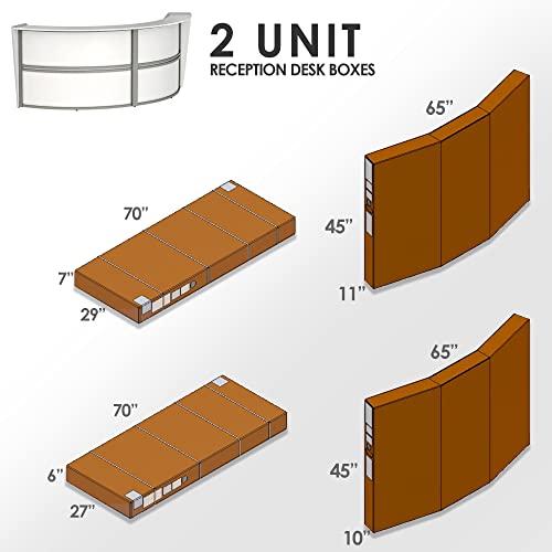Curved Modern Office Desk, 124" x 49", Mocha X66502