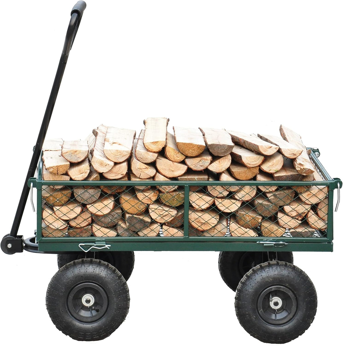 Green Heavy Duty Mesh Steel Utility Wagon with Removable Sides H231