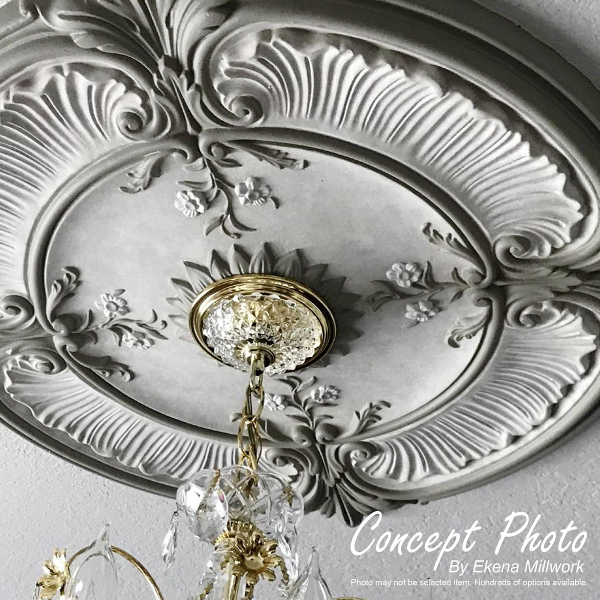 Oakleaf Ceiling Medallion Hand-Painted Iridescent Gold K79625
