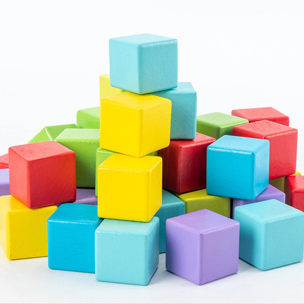 Wooden Building Blocks Stacking Game with Cards Sensory Toys D54482
