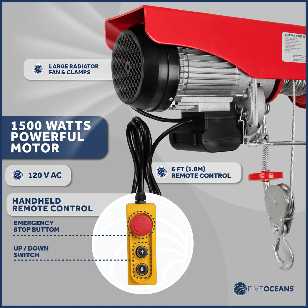 2200 Lb Electric Hoist with 6FT Remote Control J364